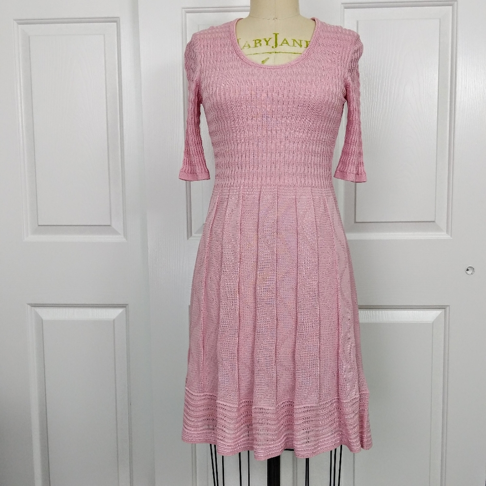 M Missoni Knit Pleated short sleeve  Dress Size 6
